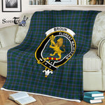 Plaid Blanket Broun Clan Crest Badge Tartan Blanket Scottish Blue Plaid Throw Blanket Tartan Plaid Fleece Blanket