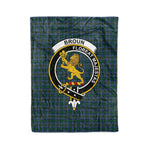 Plaid Blanket Broun Clan Crest Badge Tartan Blanket Scottish Blue Plaid Throw Blanket Tartan Plaid Fleece Blanket