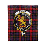 Plaid Blanket Broun Modern Clan Crest Badge Tartan Blanket Scottish Blue Plaid Throw Blanket Tartan Plaid Fleece Blanket