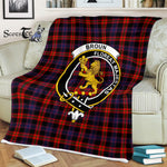 Plaid Blanket Broun Modern Clan Crest Badge Tartan Blanket Scottish Blue Plaid Throw Blanket Tartan Plaid Fleece Blanket