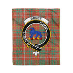 Plaid Blanket Bruce Ancient Clan Crest Badge Tartan Blanket Scottish Blue Plaid Throw Blanket Tartan Plaid Fleece Blanket