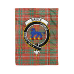Plaid Blanket Bruce Ancient Clan Crest Badge Tartan Blanket Scottish Blue Plaid Throw Blanket Tartan Plaid Fleece Blanket