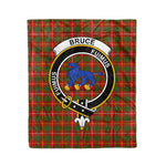 Plaid Blanket Bruce Clan Crest Badge Tartan Blanket Scottish Blue Plaid Throw Blanket Tartan Plaid Fleece Blanket