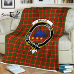 Plaid Blanket Bruce Clan Crest Badge Tartan Blanket Scottish Blue Plaid Throw Blanket Tartan Plaid Fleece Blanket