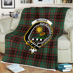 Plaid Blanket Buchan Ancient Clan Crest Badge Tartan Blanket Scottish Blue Plaid Throw Blanket Tartan Plaid Fleece Blanket