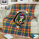 Plaid Blanket Buchanan Ancient Clan Crest Badge Tartan Blanket Scottish Blue Plaid Throw Blanket Tartan Plaid Fleece Blanket