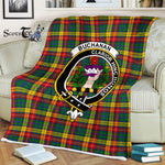 Plaid Blanket Buchanan Clan Crest Badge Tartan Blanket Scottish Blue Plaid Throw Blanket Tartan Plaid Fleece Blanket