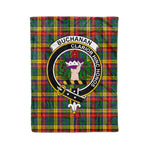 Plaid Blanket Buchanan Clan Crest Badge Tartan Blanket Scottish Blue Plaid Throw Blanket Tartan Plaid Fleece Blanket