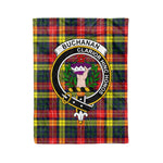 Plaid Blanket Buchanan Modern Clan Crest Badge Tartan Blanket Scottish Blue Plaid Throw Blanket Tartan Plaid Fleece Blanket