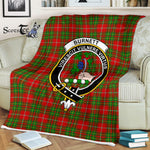 Plaid Blanket Burnett Clan Crest Badge Tartan Blanket Scottish Blue Plaid Throw Blanket Tartan Plaid Fleece Blanket