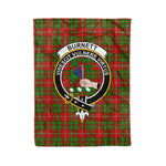 Plaid Blanket Burnett Clan Crest Badge Tartan Blanket Scottish Blue Plaid Throw Blanket Tartan Plaid Fleece Blanket