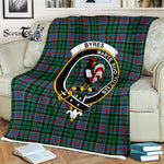 Plaid Blanket Byres Clan Crest Badge Tartan Blanket Scottish Blue Plaid Throw Blanket Tartan Plaid Fleece Blanket