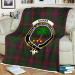 Plaid Blanket Cairns Hunting Clan Crest Badge Tartan Blanket Scottish Green Plaid Throw Blanket Tartan Plaid Fleece Blanket
