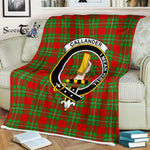 Plaid Blanket Callander Clan Crest Badge Tartan Blanket Scottish Green Plaid Throw Blanket Tartan Plaid Fleece Blanket