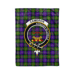 Plaid Blanket Cameron Clan Crest Badge Tartan Blanket Scottish Green Plaid Throw Blanket Tartan Plaid Fleece Blanket