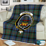Plaid Blanket Cameron Of Erracht Ancient Clan Crest Badge Tartan Blanket Scottish Green Plaid Throw Blanket - Scotstee Shop