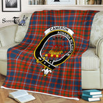 Plaid Blanket Cameron Of Lochiel Ancient Clan Crest Badge Tartan Blanket Scottish Green Plaid Throw Blanket - Scotstee Shop