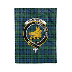 Plaid Blanket Campbell Ancient Clan Crest Badge Tartan Blanket Scottish Green Plaid Throw Blanket Tartan Plaid Fleece Blanket