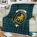 Plaid Blanket Campbell Ancient Clan Crest Badge Tartan Blanket Scottish Green Plaid Throw Blanket Tartan Plaid Fleece Blanket
