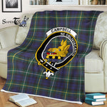 Plaid Blanket Campbell Argyll Modern Clan Crest Badge Tartan Blanket Scottish Green Plaid Throw Blanket Tartan Plaid Fleece Blanket