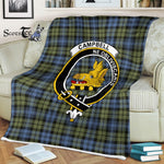 Plaid Blanket Campbell Faded Clan Crest Badge Tartan Blanket Scottish Green Plaid Throw Blanket Tartan Plaid Fleece Blanket
