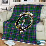 Plaid Blanket Carmichael Clan Crest Badge Tartan Blanket Scottish Green Plaid Throw Blanket Tartan Plaid Fleece Blanket