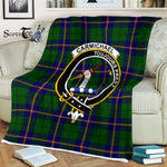 Plaid Blanket Carmichael Modern Clan Crest Badge Tartan Blanket Scottish Green Plaid Throw Blanket - Scotstee Shop
