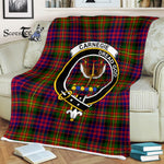 Plaid Blanket Carnegie Modern Clan Crest Badge Tartan Blanket Scottish Green Plaid Throw Blanket Tartan Plaid Fleece Blanket