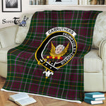 Plaid Blanket Carruthers Clan Crest Badge Tartan Blanket Scottish Green Plaid Throw Blanket Tartan Plaid Fleece Blanket