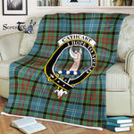 Plaid Blanket Cathcart Clan Crest Badge Tartan Blanket Scottish Green Plaid Throw Blanket Tartan Plaid Fleece Blanket