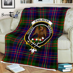 Plaid Blanket Chalmers Clan Crest Badge Tartan Blanket Scottish Green Plaid Throw Blanket Tartan Plaid Fleece Blanket