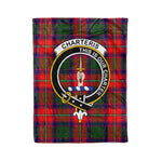 Plaid Blanket Charteris Clan Crest Badge Tartan Blanket Scottish Green Plaid Throw Blanket Tartan Plaid Fleece Blanket