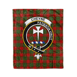 Plaid Blanket Cheyne Clan Crest Badge Tartan Blanket Scottish Green Plaid Throw Blanket Tartan Plaid Fleece Blanket