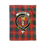 Plaid Blanket Chisholm Ancient Clan Crest Badge Tartan Blanket Scottish Green Plaid Throw Blanket Tartan Plaid Fleece Blanket
