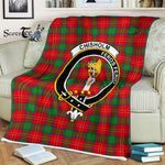 Plaid Blanket Chisholm Clan Crest Badge Tartan Blanket Scottish Green Plaid Throw Blanket Tartan Plaid Fleece Blanket