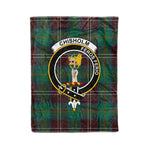 Plaid Blanket Chisholm Hunting Ancient Clan Crest Badge Tartan Blanket Scottish Green Plaid Throw Blanket - Scotstee Shop