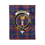 Plaid Blanket Chisholm Hunting Modern Clan Crest Badge Tartan Blanket Scottish Green Plaid Throw Blanket - Scotstee Shop