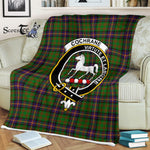Plaid Blanket Cochrane Clan Crest Badge Tartan Blanket Scottish Green Plaid Throw Blanket Tartan Plaid Fleece Blanket