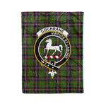 Plaid Blanket Cochrane Clan Crest Badge Tartan Blanket Scottish Green Plaid Throw Blanket Tartan Plaid Fleece Blanket