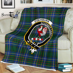 Plaid Blanket Cockburn Ancient Crest Badge Tartan Blanket Scottish Green Plaid Throw Blanket Tartan Plaid Fleece Blanket - Scotstee Shop