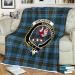 Plaid Blanket Cockburn Modern Clan Crest Badge Tartan Blanket Scottish Green Plaid Throw Blanket Tartan Plaid Fleece Blanket