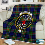 Plaid Blanket Colquhoun Modern Clan Crest Badge Tartan Blanket Scottish Green Plaid Throw Blanket Tartan Plaid Fleece Blanket