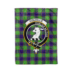 Plaid Blanket Colville Clan Crest Badge Tartan Blanket Scottish Green Plaid Throw Blanket Tartan Plaid Fleece Blanket