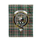 Plaid Blanket Craig Ancient Clan Crest Badge Tartan Blanket Scottish Green Plaid Throw Blanket Tartan Plaid Fleece Blanket