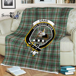 Plaid Blanket Craig Clan Crest Badge Tartan Blanket Scottish Green Plaid Throw Blanket Tartan Plaid Fleece Blanket