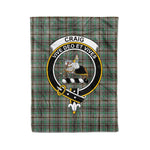 Plaid Blanket Craig Clan Crest Badge Tartan Blanket Scottish Green Plaid Throw Blanket Tartan Plaid Fleece Blanket