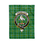 Plaid Blanket Cranstoun Ancient Clan Crest Badge Tartan Blanket Scottish Green Plaid Throw Blanket - Scotstee Shop