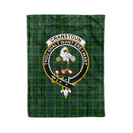 Plaid Blanket Cranstoun Clan Crest Badge Tartan Blanket Scottish Green Plaid Throw Blanket Tartan Plaid Fleece Blanket