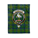 Plaid Blanket Cranstoun Hunting Clan Crest Badge Tartan Blanket Scottish Green Plaid Throw Blanket - Scotstee Shop