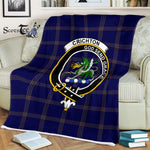 Plaid Blanket Crichton Clan Crest Badge Tartan Blanket Scottish Green Plaid Throw Blanket Tartan Plaid Fleece Blanket